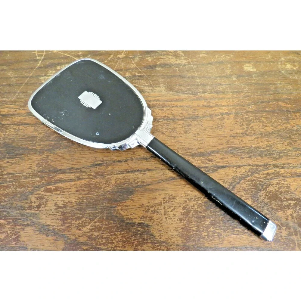 Vintage Art Deco Hand Held Beveled Vanity Mirror